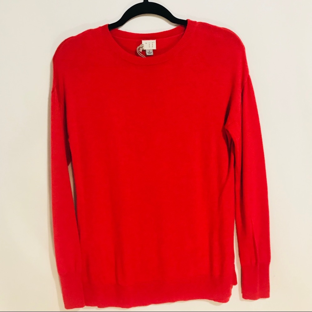 Bright Red Crew Neck Sweater